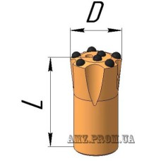 Коронка непереточувана штирева КНШ36×22
