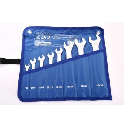 Набір ключів гайкових 6×7, 7×8, 8×10, 9×11, 10×12, 12×13, 14×15, 16×17, 17×19, 19×22, 22×24, 30×32 мм ВІЗ-12 у сумці ХБ
