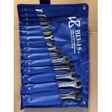 Набір ключів гайкових комбінованих 8, 9, 10, 11, 12, 13, 14, 15, 17, 19, 22, 24, 27, 30, 32 мм ВІЗ-15К у сумці ХБ