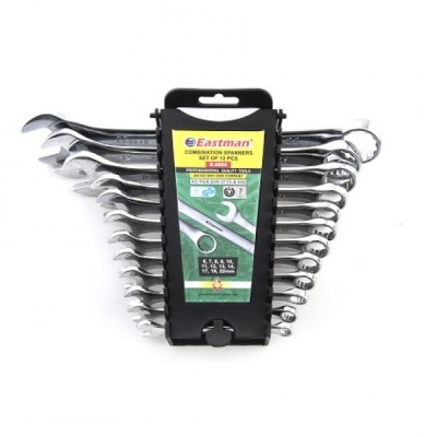 Набір гайкових ключів комбінований 6, 7, 8, 9, 10, 11, 12, 13, 14, 17, 19, 22 мм Full Polish Eastman