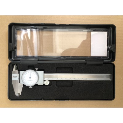 Штангенциркуль 150 мм з індикатором вартового типу ноніус 0,02 мм зі стоп гвинтом
