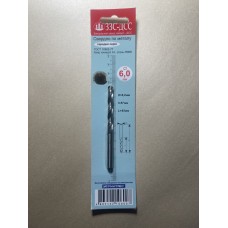 Сверло 6,0 мм Ц/Х средняя серия Р6М5 А1 в блистере