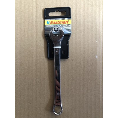 Ключ гайковий ріжково-накидний комбінований 12×12 мм Full Polish Eastman