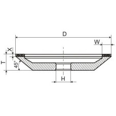 Круг алмазный 200×20×5×76 мм АС4 125/100 В2-01 100% 12А2-45