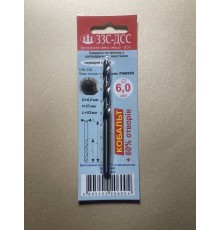 Сверло 6,0мм Ц/Х средняя серия Р6М5К5 А1 в блистере