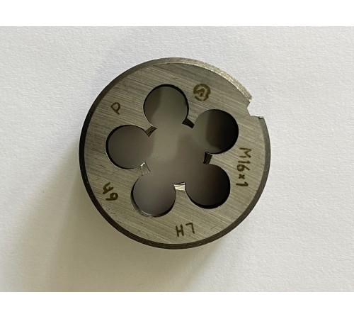 Плашка М 16x1,0мм для метричного різьблення 9ХС ліва Плашка М 16x1,0мм для метричного різьблення 9ХС ліва