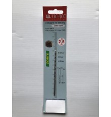 Сверло 2,5мм Ц/Х длинная серия Р6М5 А1 в блистере