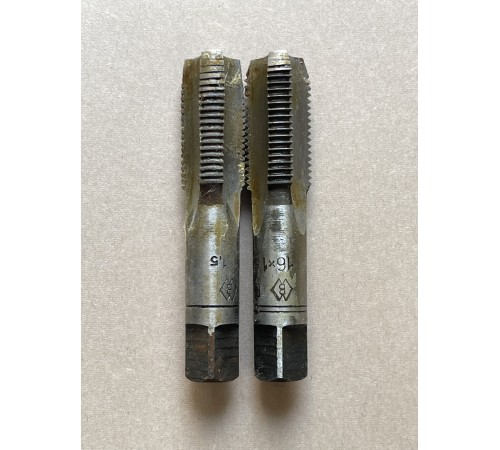 Метчик ручной 16х1,5мм комплект из 2шт Метчик ручной 16х1,5мм комплект из 2шт