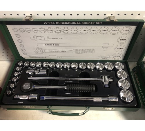 Набір шестигранних торцевих головок 1/2' (8-32мм) 27 штук Eastman Набір шестигранних торцевих головок 1/2' (8-32мм) 27 штук Eastman