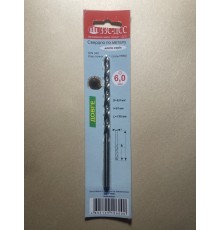 Сверло 6,0мм Ц/Х длинная серия Р6М5 А1 в блистере
