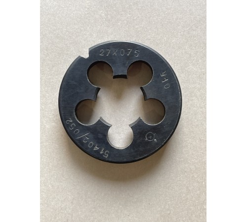 Плашка М 27х0,75мм для метричного різьблення 9ХС Плашка М 27х0,75мм для метричного різьблення 9ХС